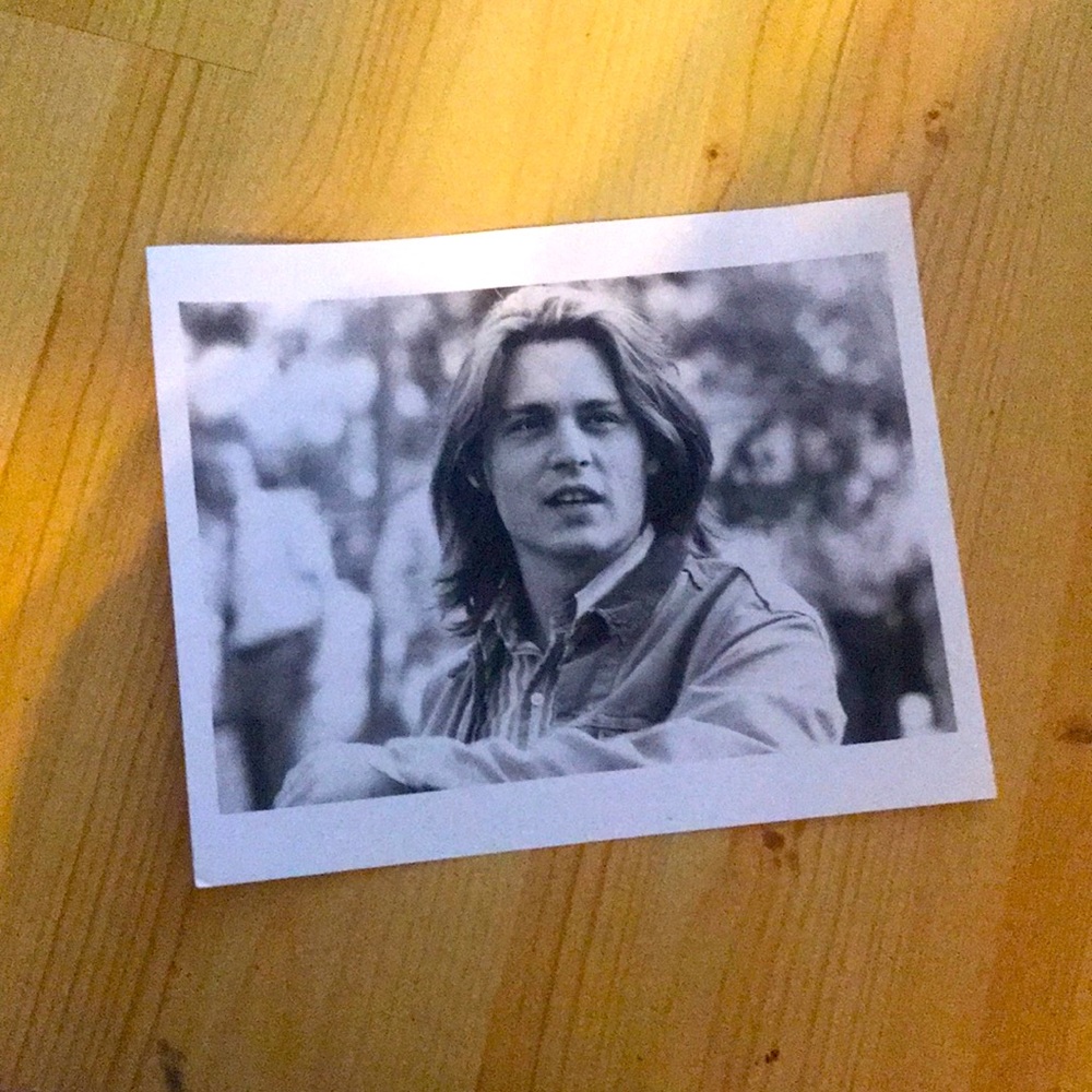 90s print photo of Johnny Depp